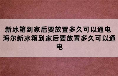 新冰箱到家后要放置多久可以通电 海尔新冰箱到家后要放置多久可以通电